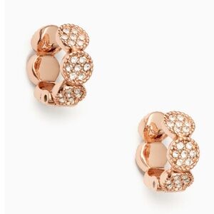 Kate Spade | Gatsby Dot Earrings — Clear‎ Crystal, Rose Gold Tone, Pave, Hoop